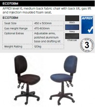 ECO70BM Chair Range And Specifications